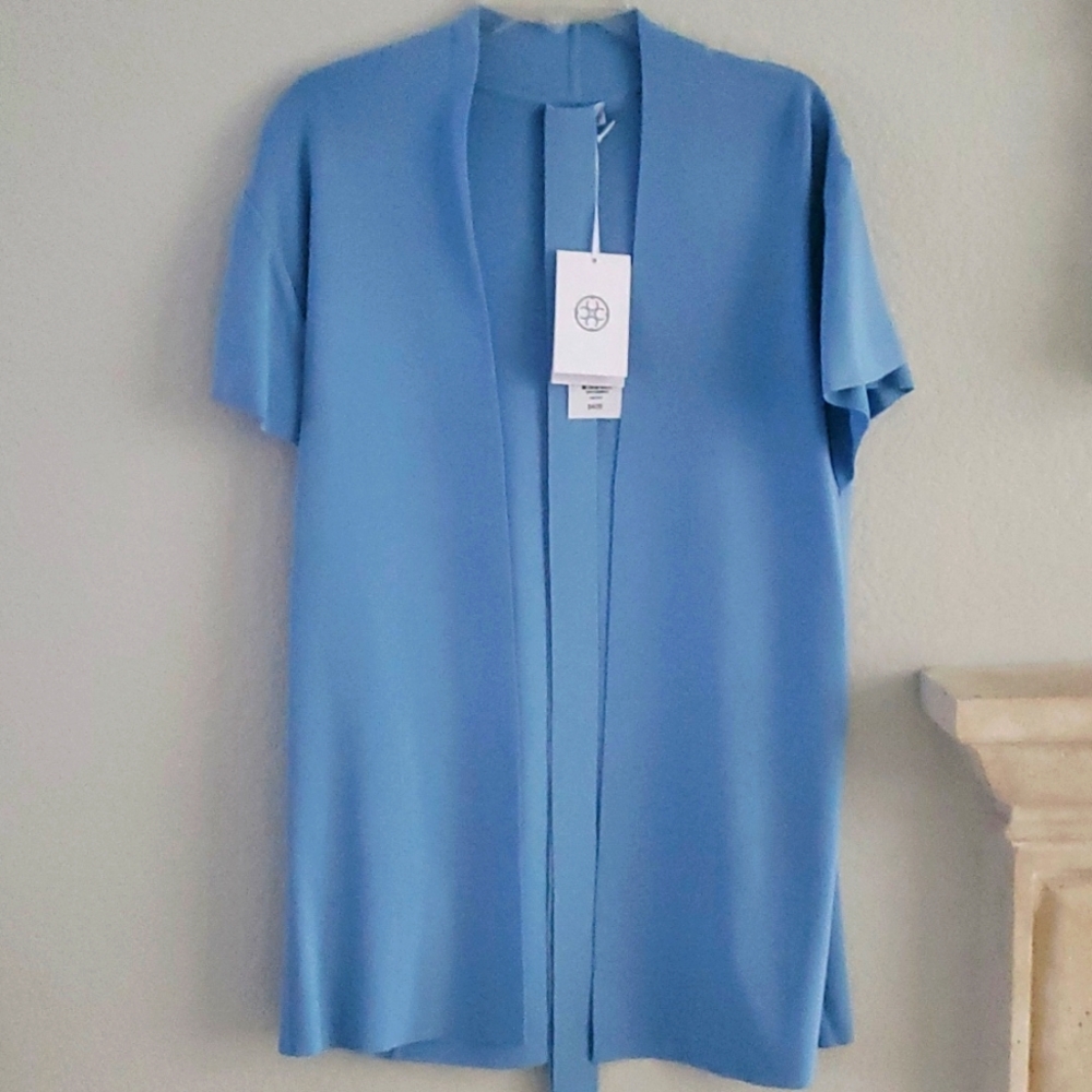 Per Se Baby Blue Long Cardigan, Sz S NWT